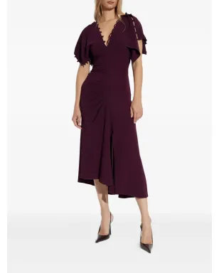 Victoria Beckham ラッフルスリーブ アシンメトリーミディドレス - サムネイル3