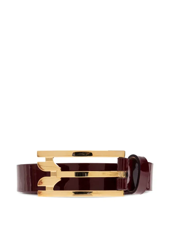 Victoria Beckham Victoria Beckham patent-leather buckle belt - Redの商品画像