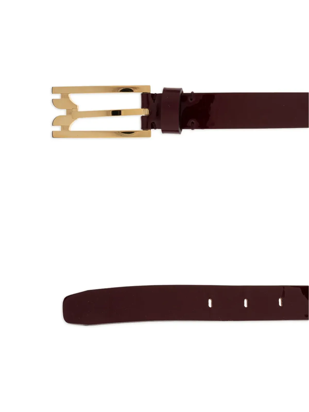 Victoria Beckham patent-leather buckle belt - Red - 画像3