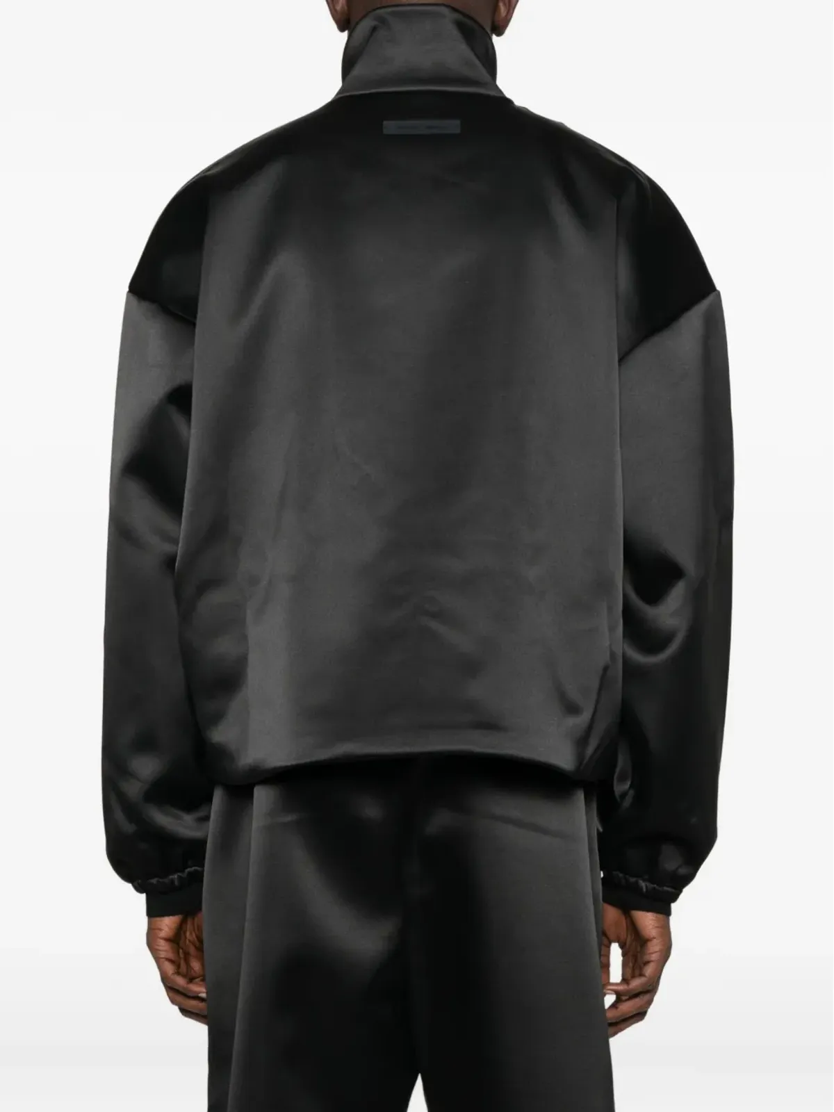 FEAR OF GOD ESSENTIALS サテンジップアップジャケット ブラック - 画像4