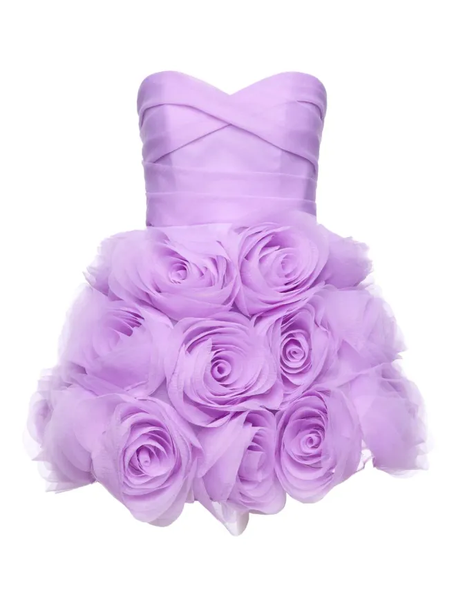 Ana Radu Ana Radu ローズ装飾ストラップレスミニドレスの商品画像