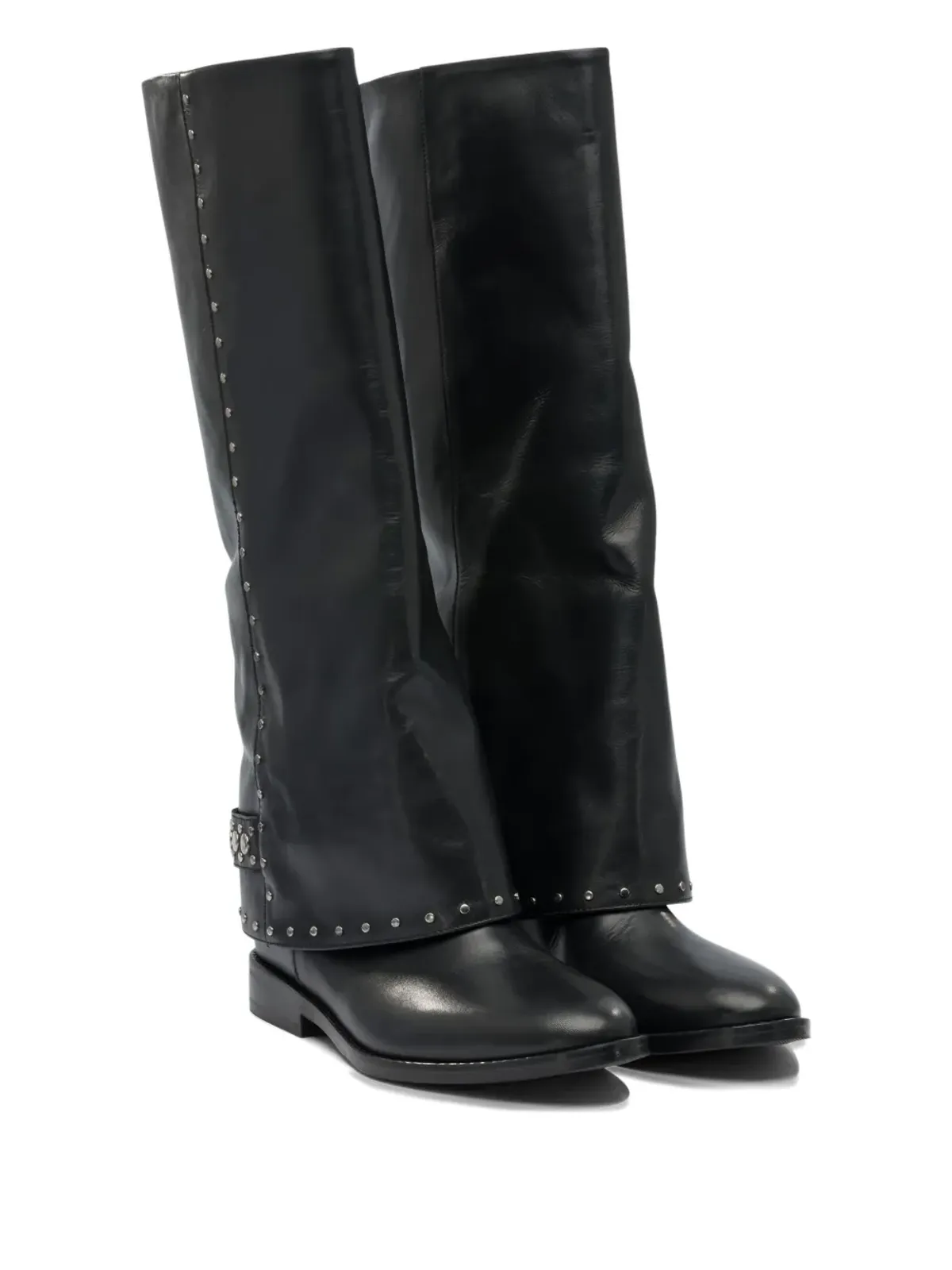 strategia shoes スタッズ装飾付きレザーブーツ - 画像2