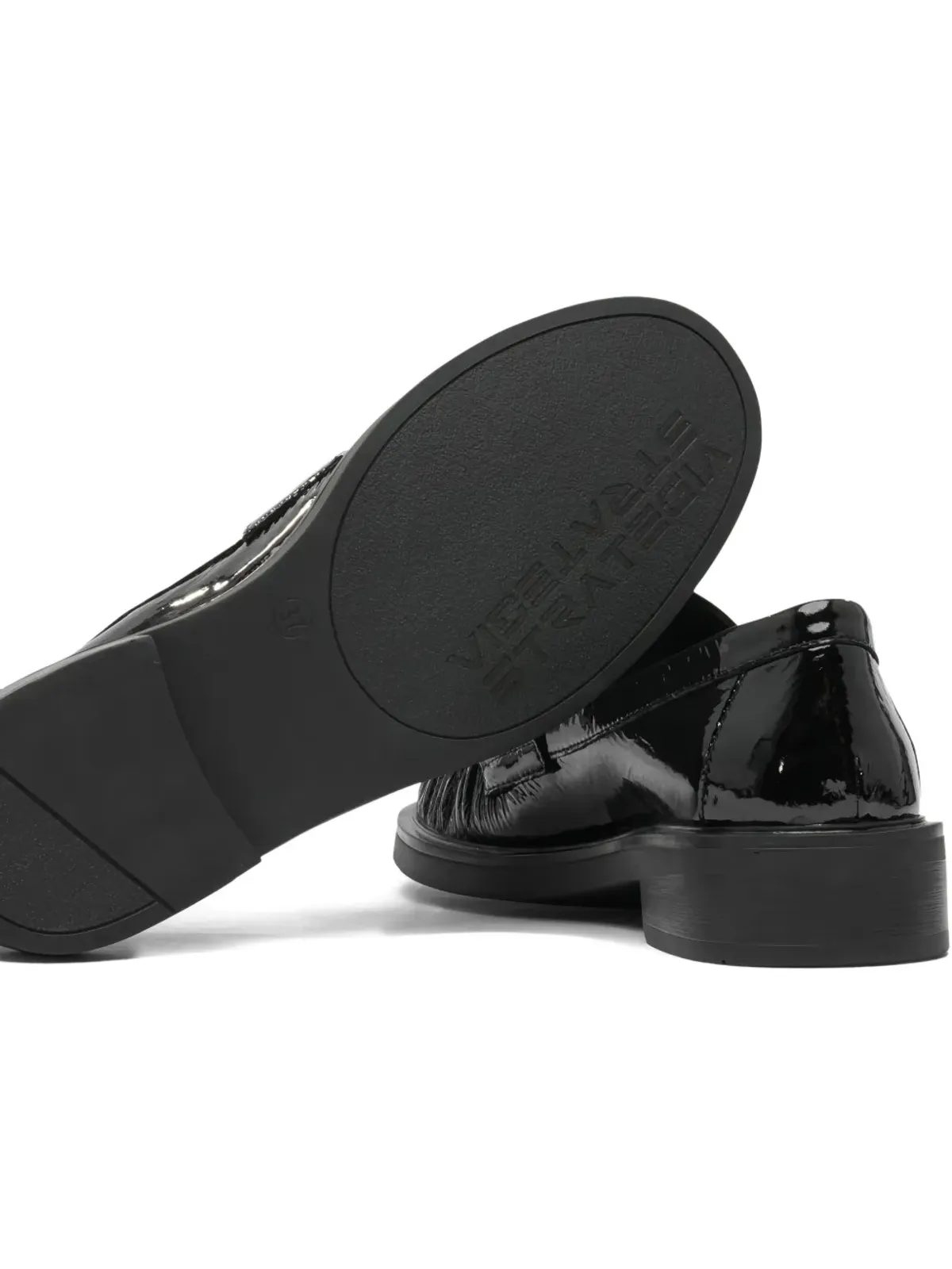 strategia shoes レザー・ラッフルディテール ローファー ブラック - 画像3