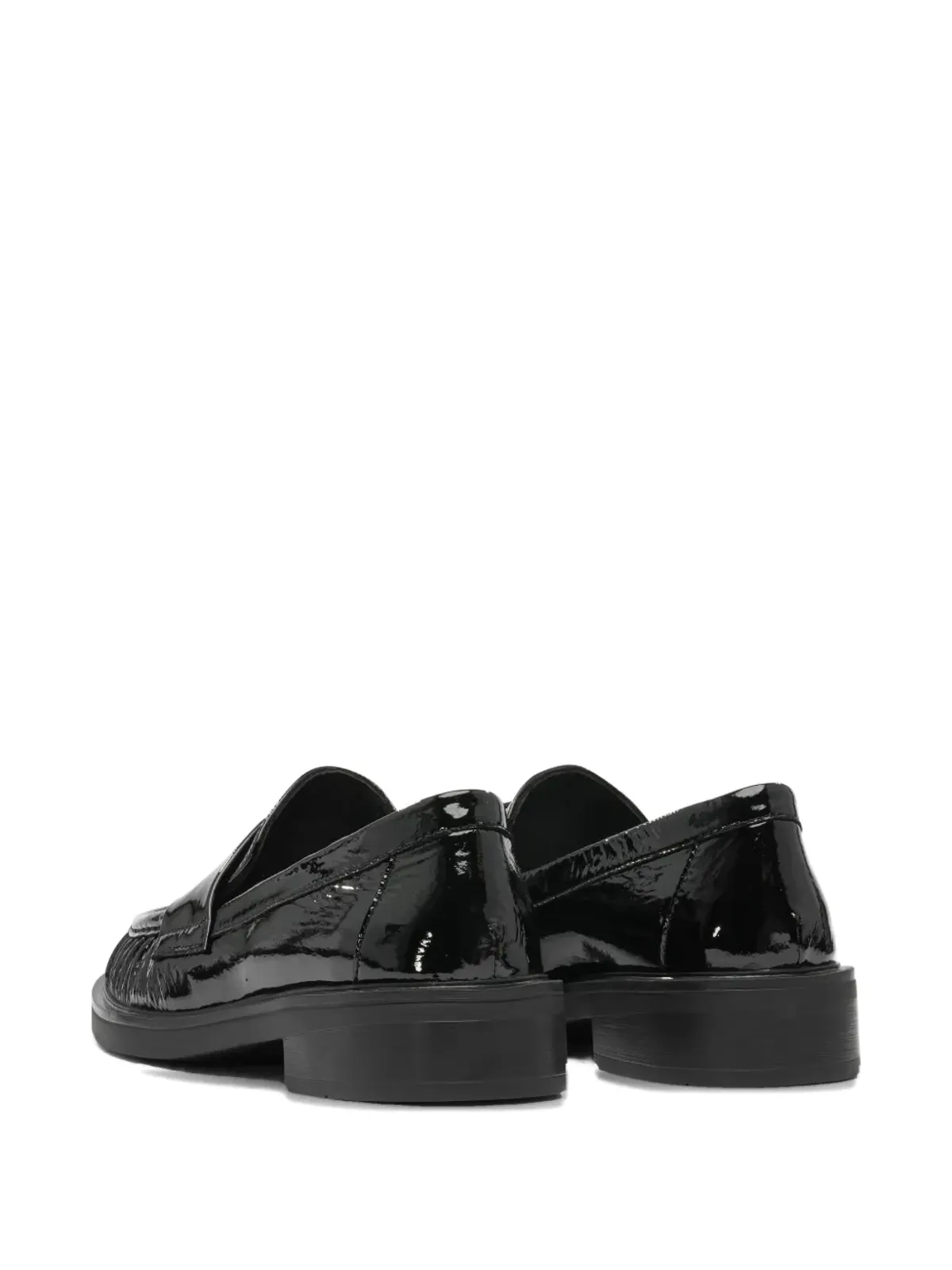 strategia shoes レザー・ラッフルディテール ローファー ブラック - 画像4