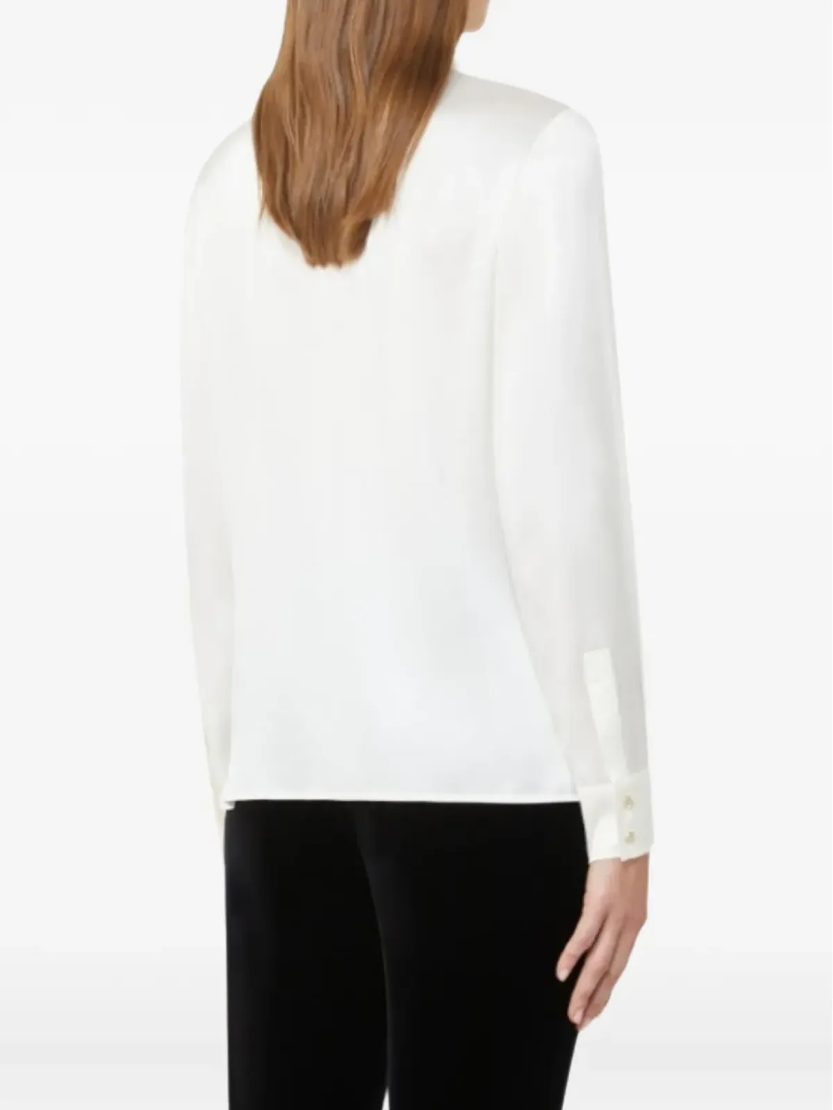 Max Mara フリルネックタイ付きブラウス - 画像3