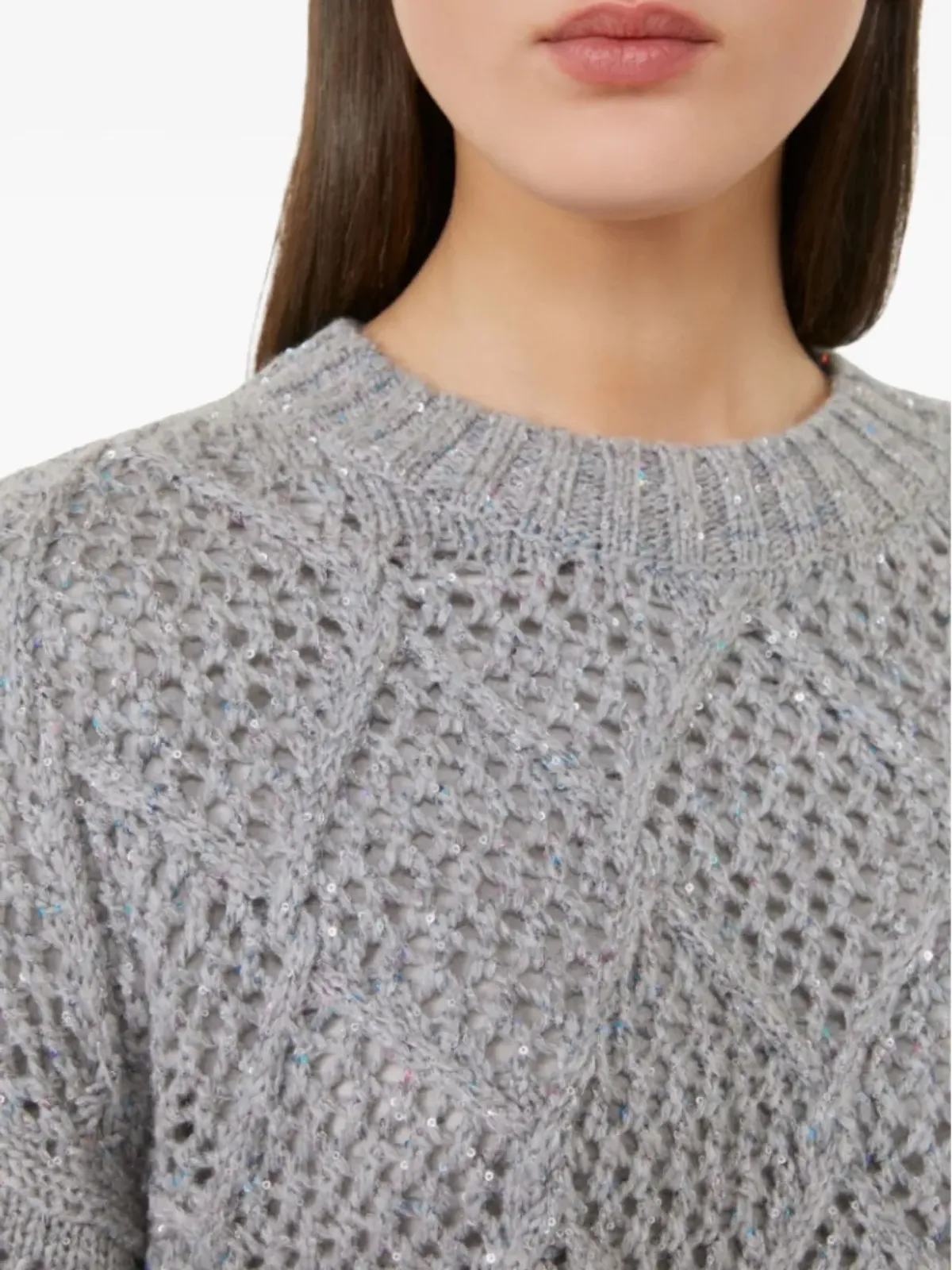 Max Mara スパンコール付きダイヤモンド柄セーター - 画像4