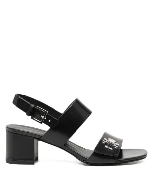 Tory Burch ターンロック ヒールサンダル - ブラック - サムネイル1