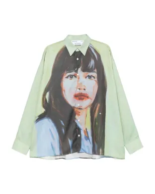 Études Studio Claire portrait-print shirt - Green - サムネイル1
