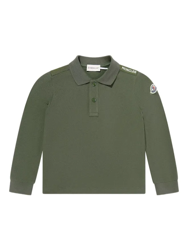 Moncler Enfant Moncler Enfant ロゴパッチ長袖ポロシャツ - Greenの商品画像