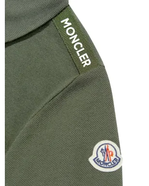 Moncler Enfant ロゴパッチ長袖ポロシャツ - Green - サムネイル3