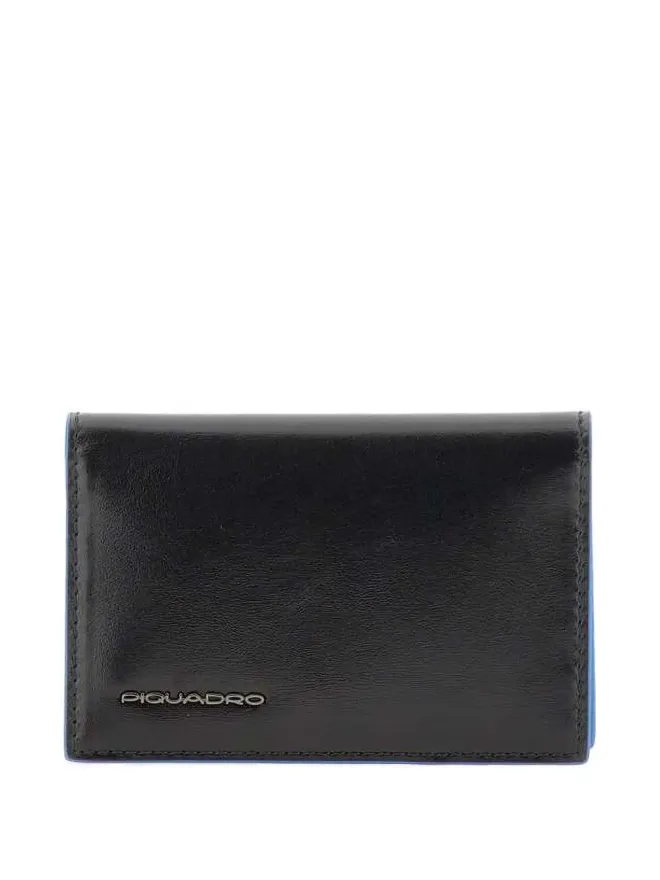 PIQUADRO PIQUADRO ロゴプレート付きレザーウォレット（ブラック）の商品画像