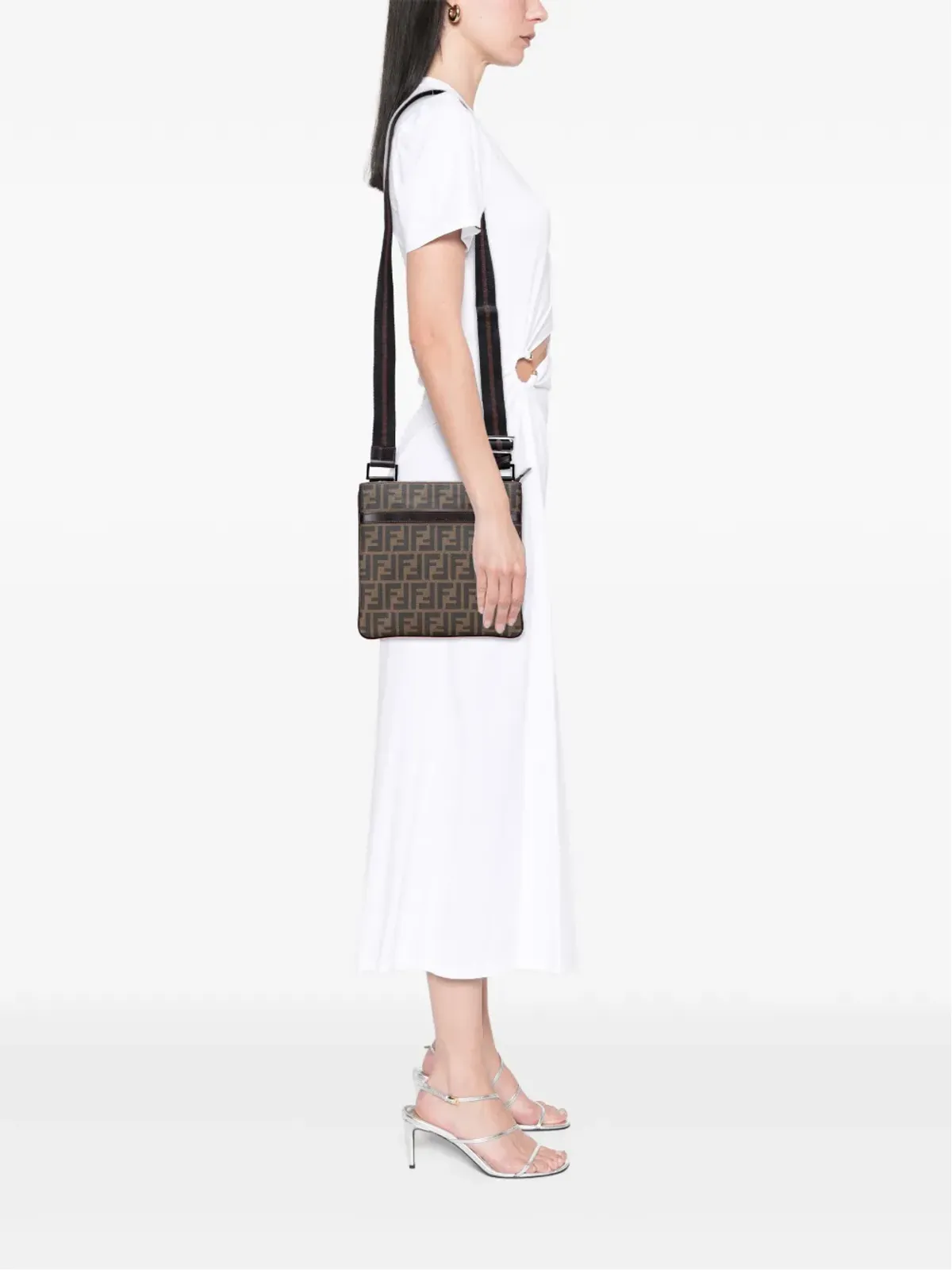 Fendi Pre-Owned Zucca コーティッドキャンバス クロスボディバッグ - ブラウン - 画像2