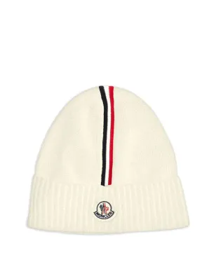 Moncler Enfant ストライプロゴパッチ ビーニー帽 - サムネイル1