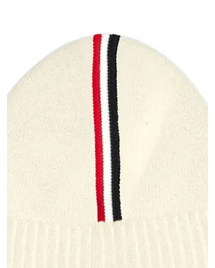 Moncler Enfant ストライプロゴパッチ ビーニー帽 - サムネイル4