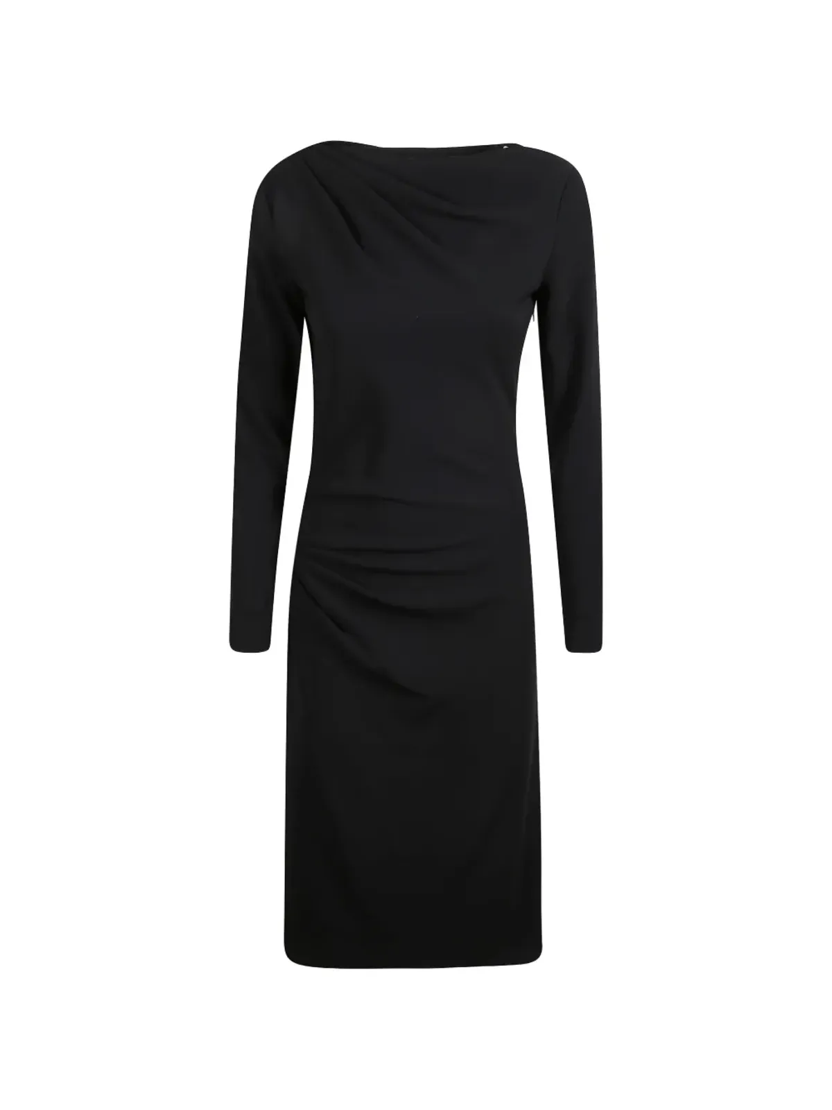Max Mara ドレープ入り長袖ミディドレス - ブラック - 画像1