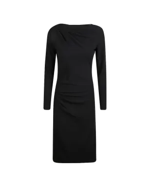 Max Mara ドレープ入り長袖ミディドレス - ブラック - サムネイル1