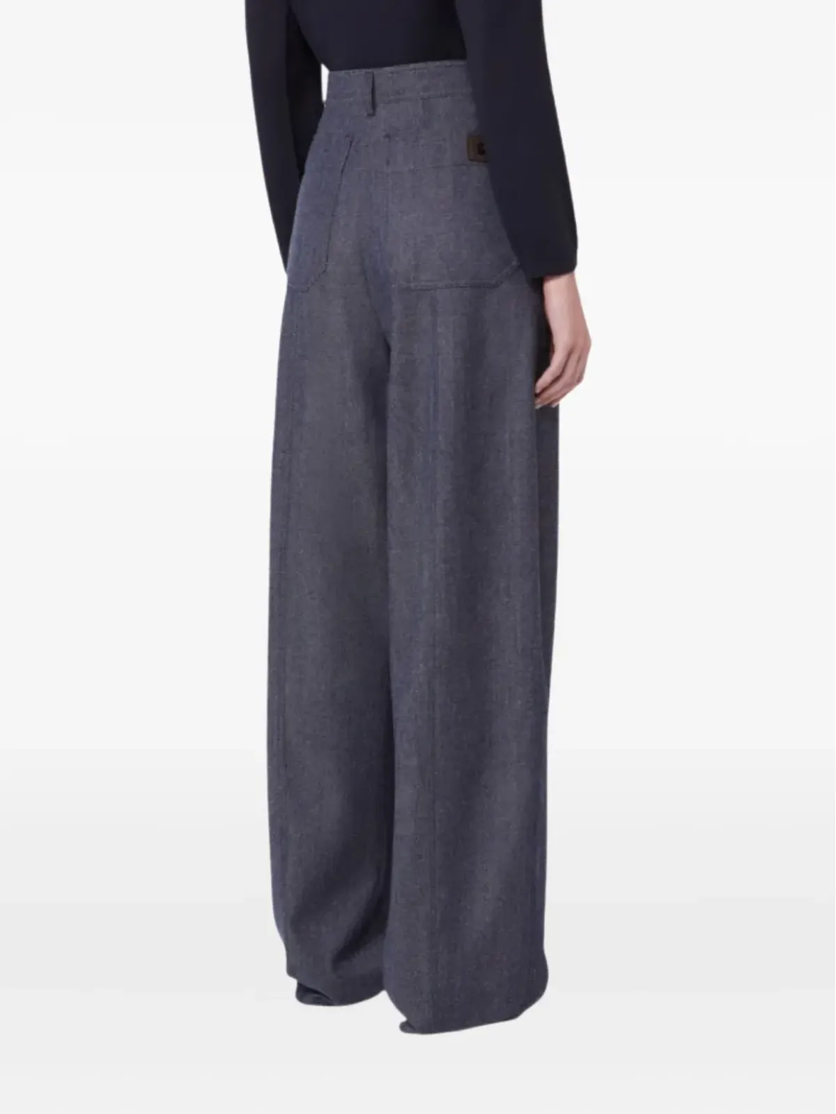 Max Mara ハイウエスト パッチポケットパンツ - ブルー - 画像4