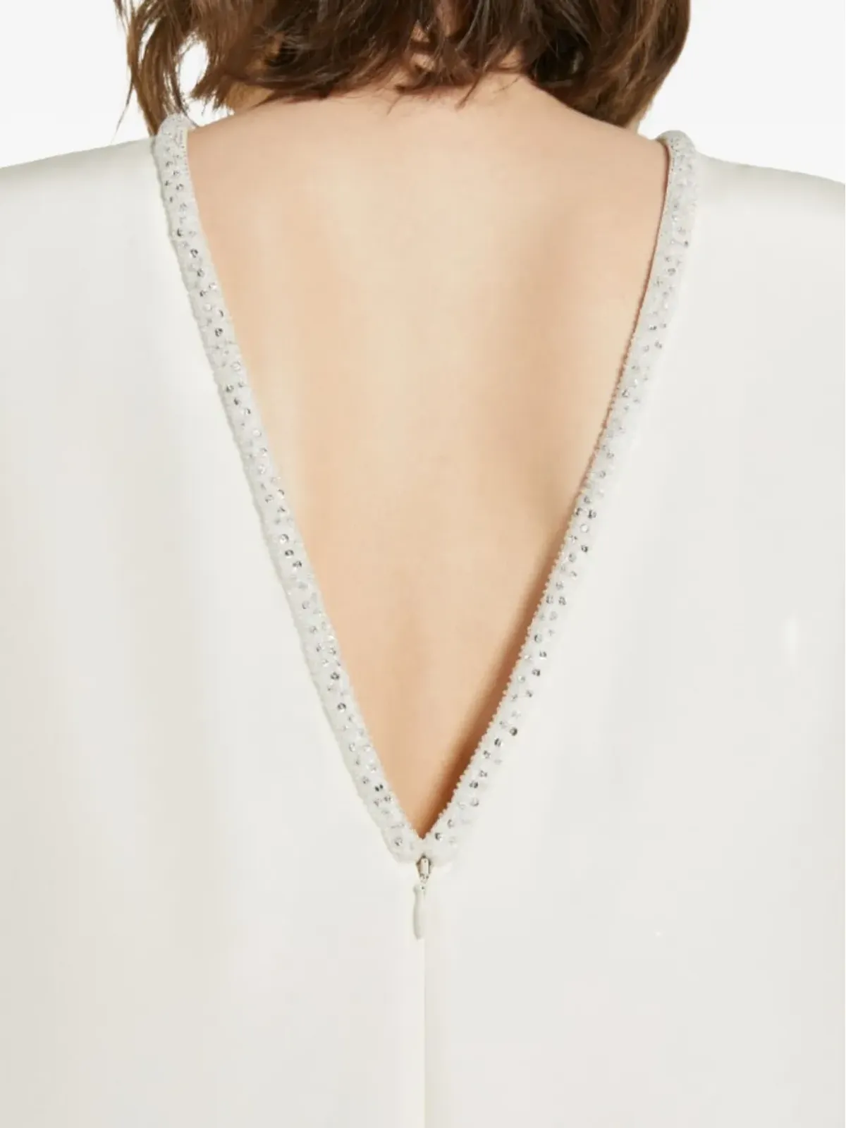 Max Mara embellished-neckline maxi bridal dress - White - 画像3