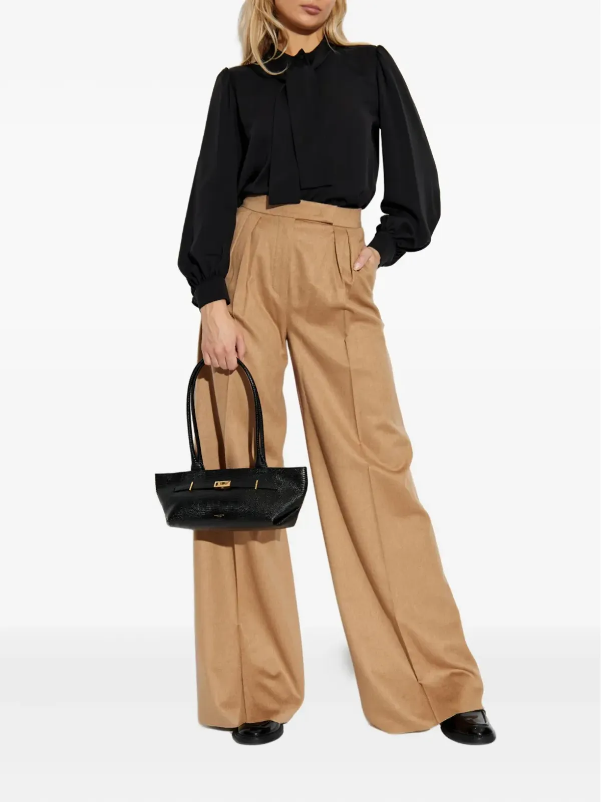 Max Mara タイ留めパフスリーブ ブラウス - 画像2