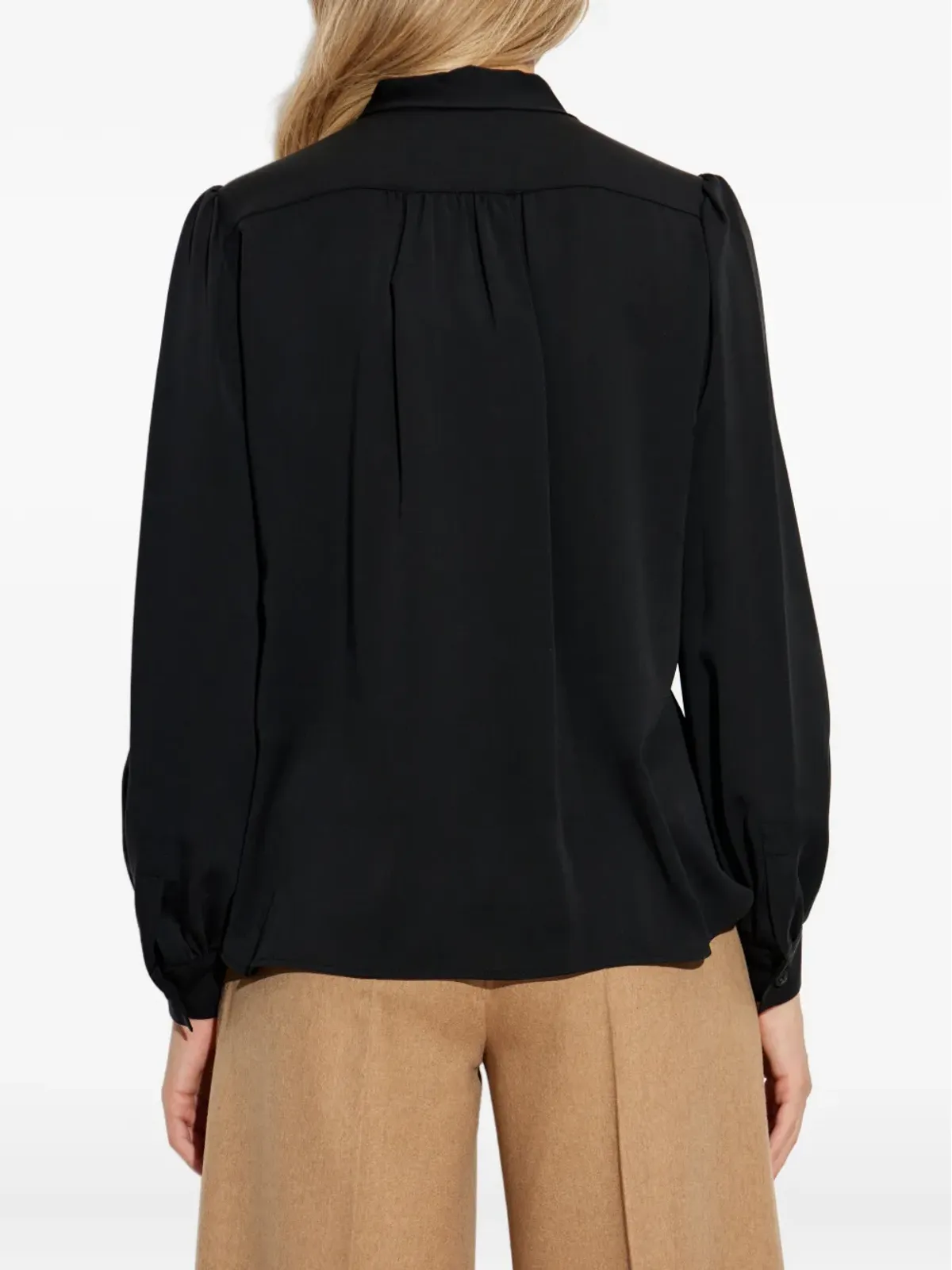 Max Mara タイ留めパフスリーブ ブラウス - 画像4