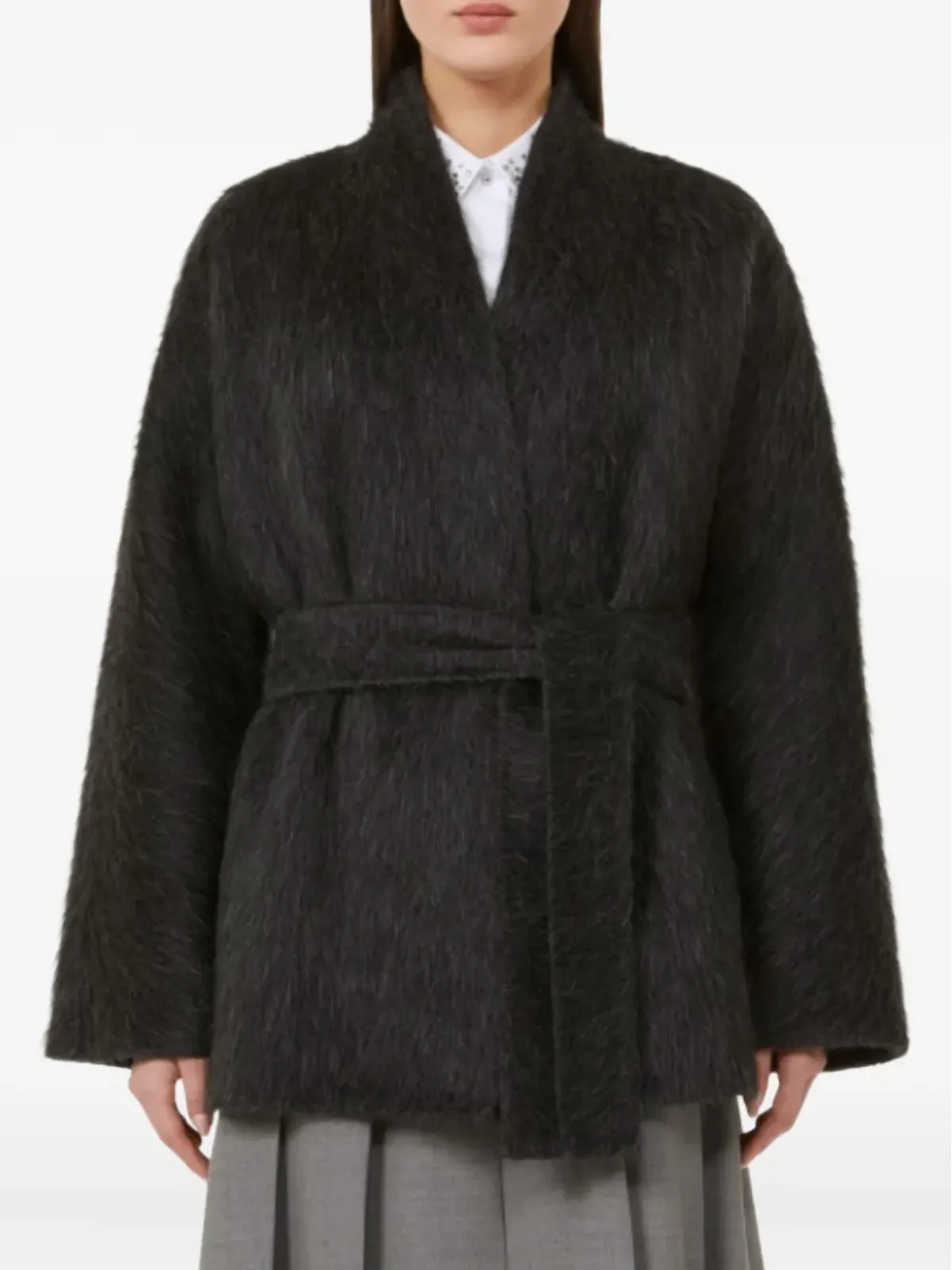 Max Mara ベルト付き起毛コート - 画像3