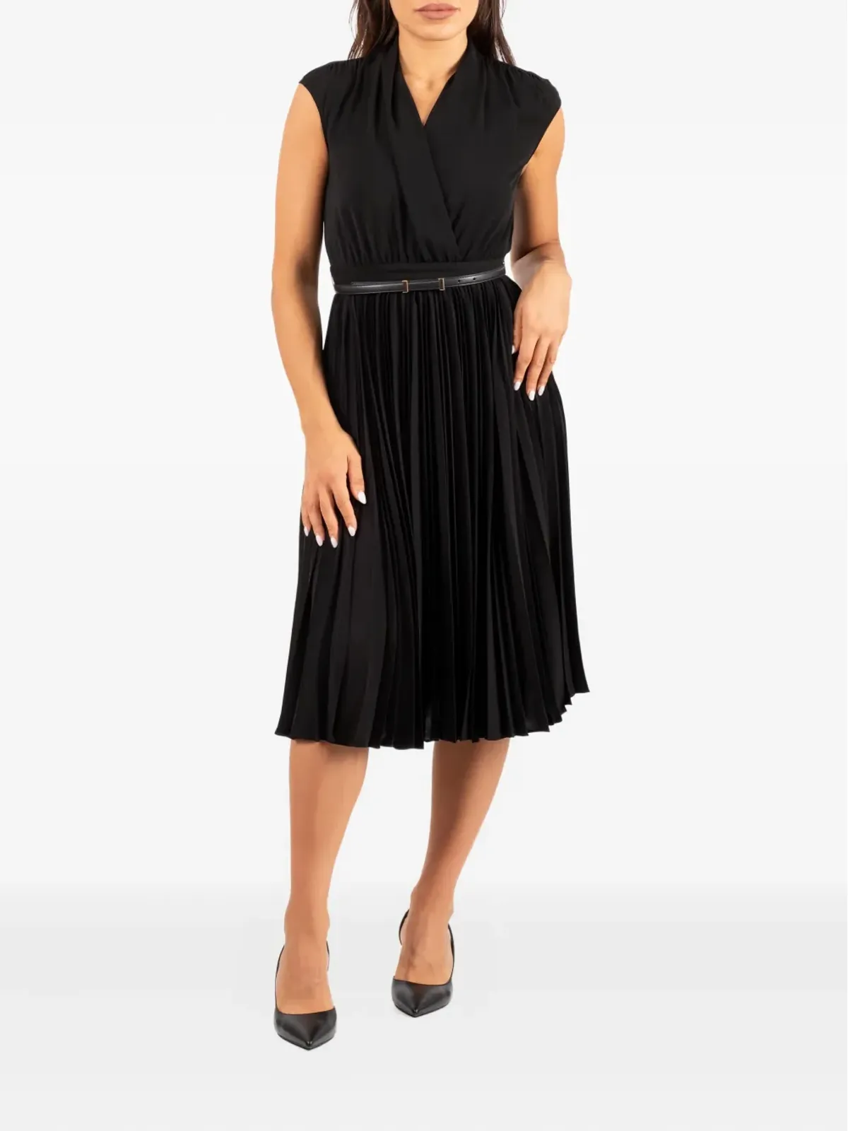 Max Mara プリーツベルトドレス - 画像1