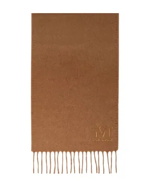 Max Mara モノグラム刺繍入りウールスカーフ ブラウン - サムネイル1