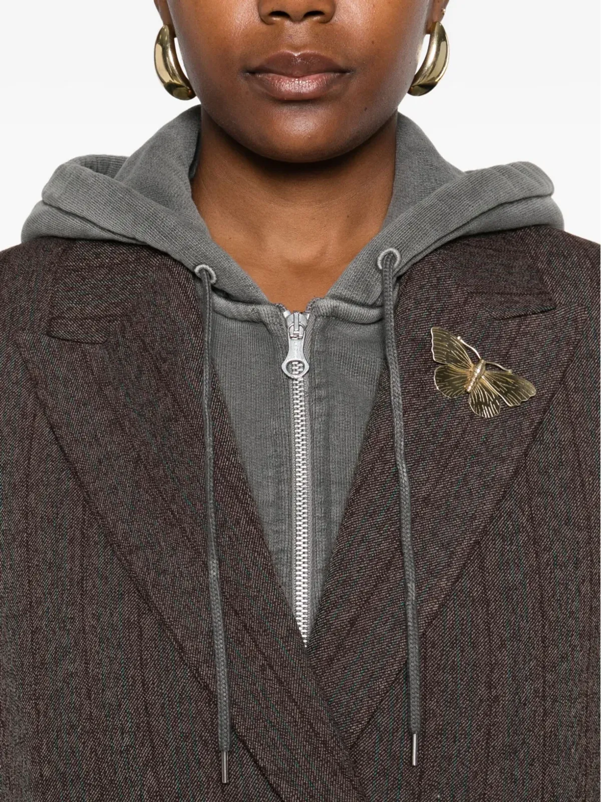 Golden Goose ピンストライプ蝶ブローチ付きブレザー - 画像4