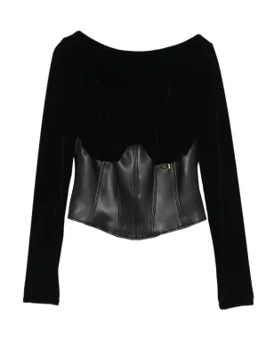 Elisabetta Franchi ベルベットコルセットトップ - ブラック - サムネイル1