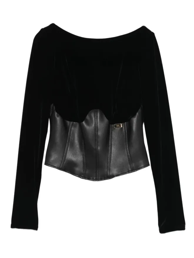 Elisabetta Franchi Elisabetta Franchi ベルベットコルセットトップ - ブラックの商品画像
