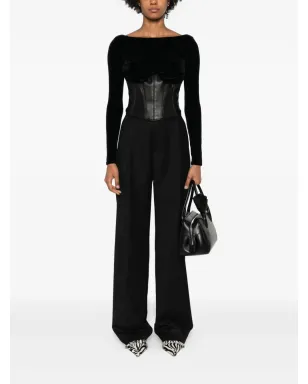 Elisabetta Franchi ベルベットコルセットトップ - ブラック - サムネイル2