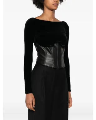Elisabetta Franchi ベルベットコルセットトップ - ブラック - サムネイル3
