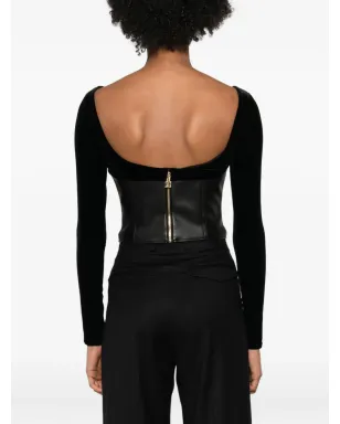 Elisabetta Franchi ベルベットコルセットトップ - ブラック - サムネイル4