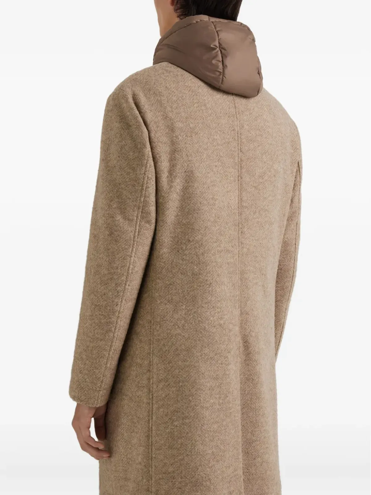 Canali フード付きシングルブレストコート - 画像4