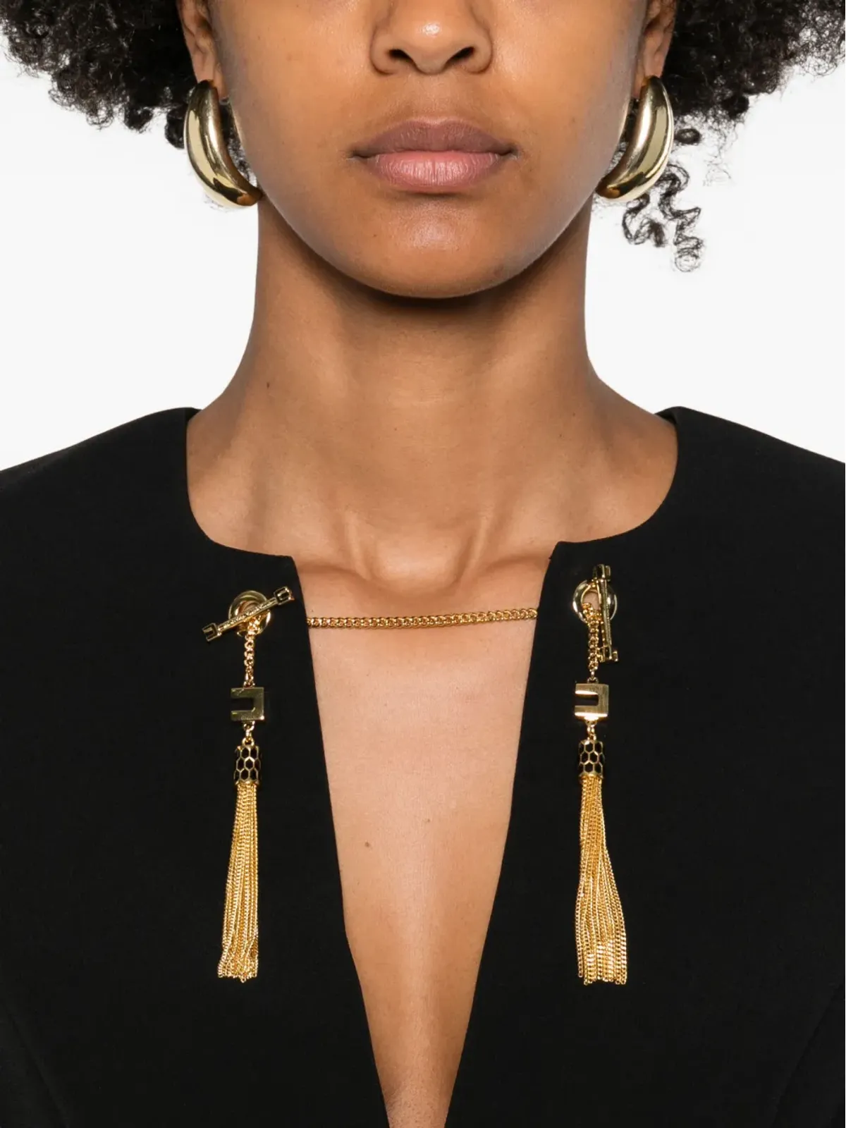 Elisabetta Franchi タッセル装飾の長袖デイドレス - 画像5