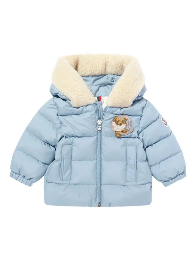 Moncler Enfant Moncler Enfant テディパッチ フード付きコートの商品画像
