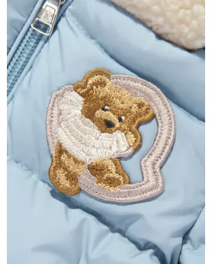 Moncler Enfant テディパッチ フード付きコート - サムネイル4