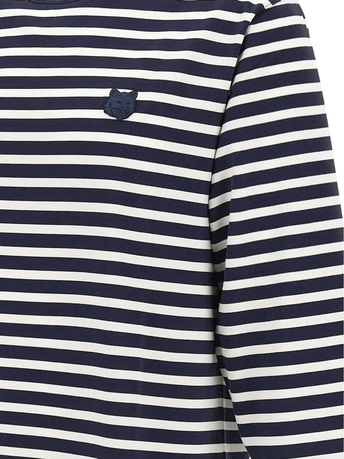 Maison Kitsuné ロゴパッチストライプセーター - 画像4