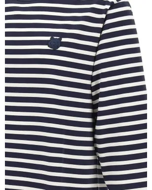 Maison Kitsuné ロゴパッチストライプセーター - サムネイル4