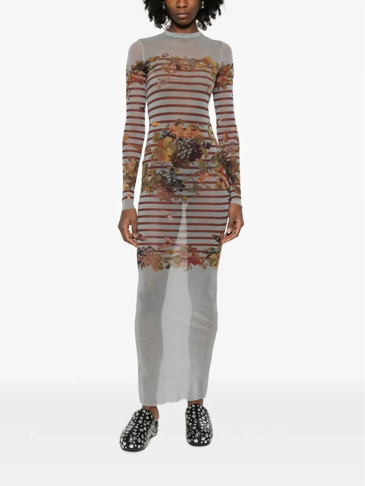 Jean Paul Gaultier ストライプ柄プリント マキシドレス - 画像2