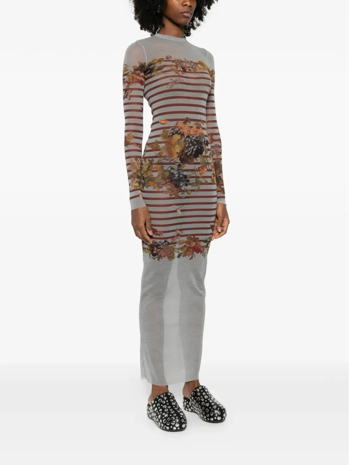 Jean Paul Gaultier ストライプ柄プリント マキシドレス - 画像3