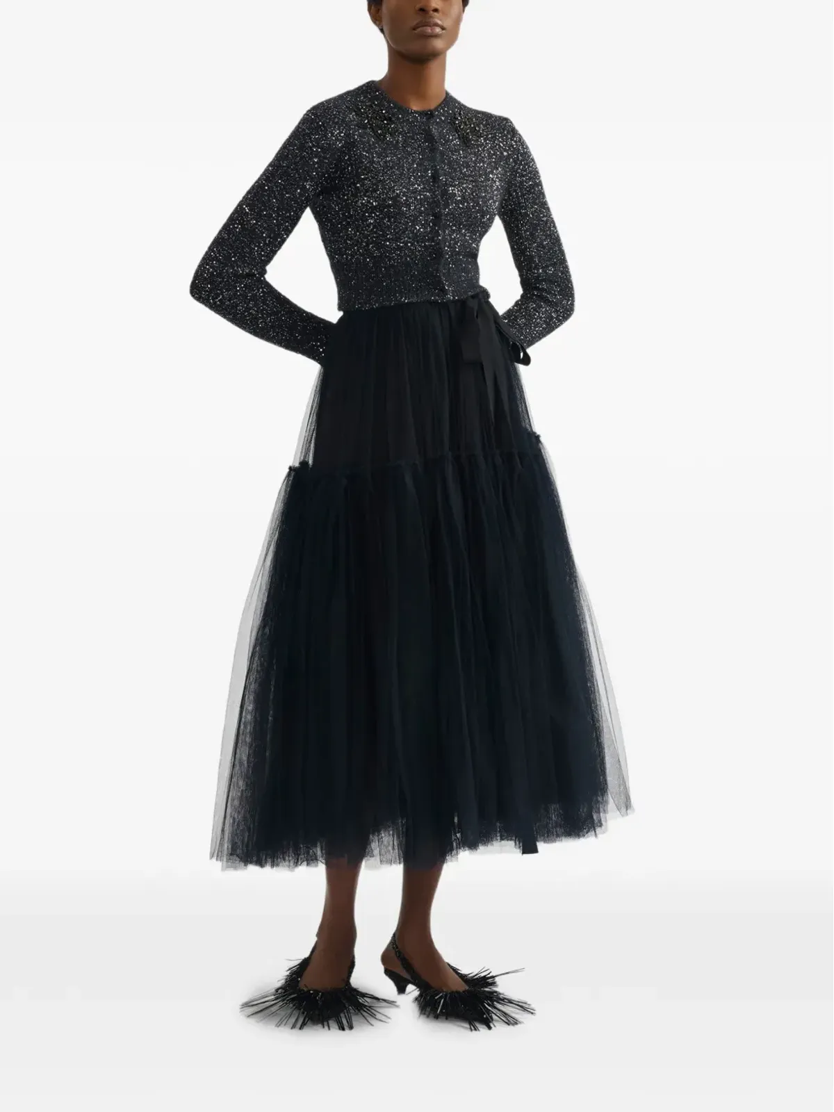 ERDEM 花柄アップリケ付きカーディガン - 画像2