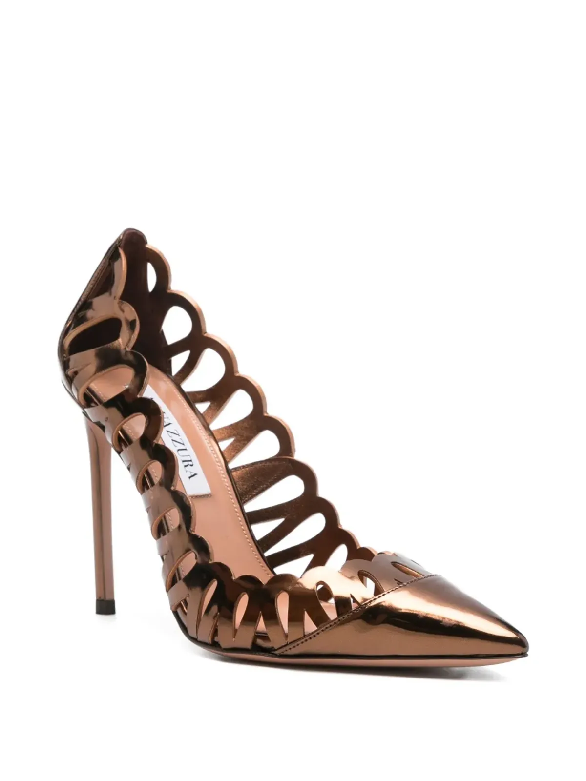 Aquazzura ピープトゥー レーザーカットパンプス - 画像2