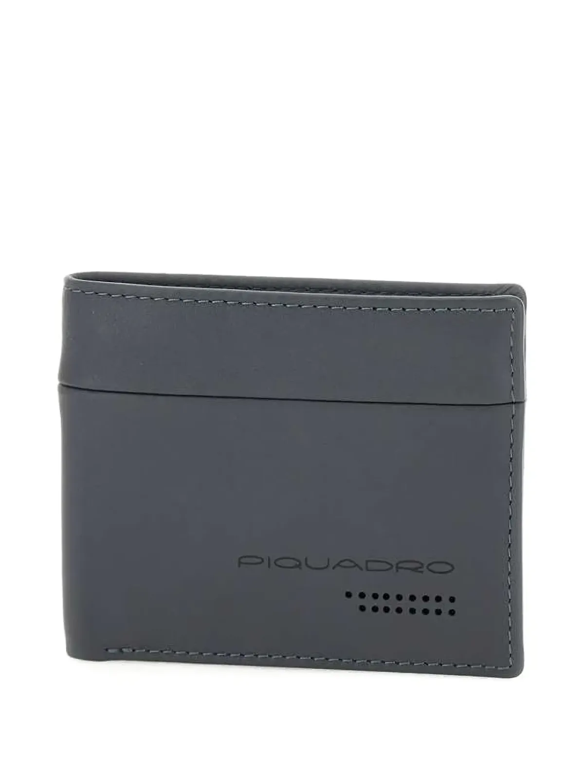 PIQUADRO ロゴプリント レザー ウォレット - グレー - 画像1