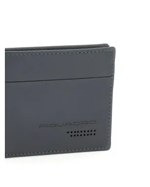 PIQUADRO ロゴプリント レザー ウォレット - グレー - サムネイル5