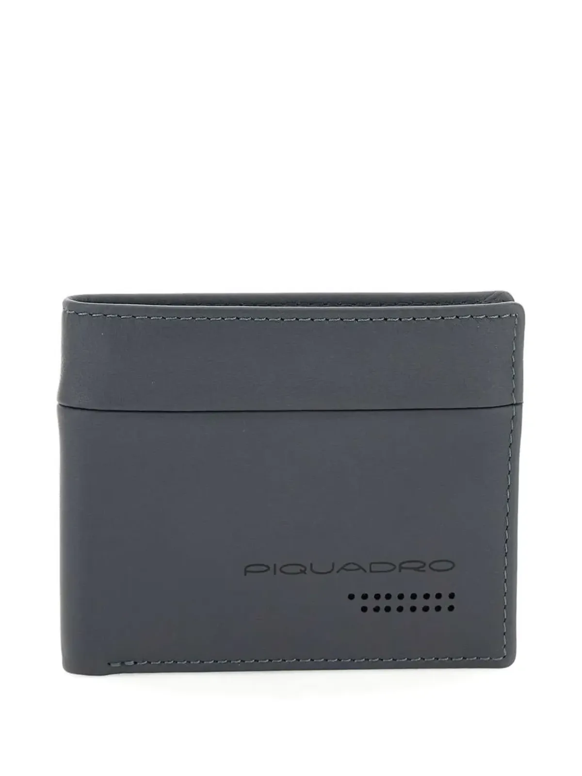 PIQUADRO ロゴプリント レザー ウォレット - グレー - 画像2