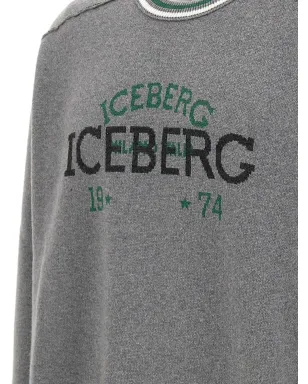Iceberg ロゴ刺繍 ラグランスリーブ セーター グレー - サムネイル4