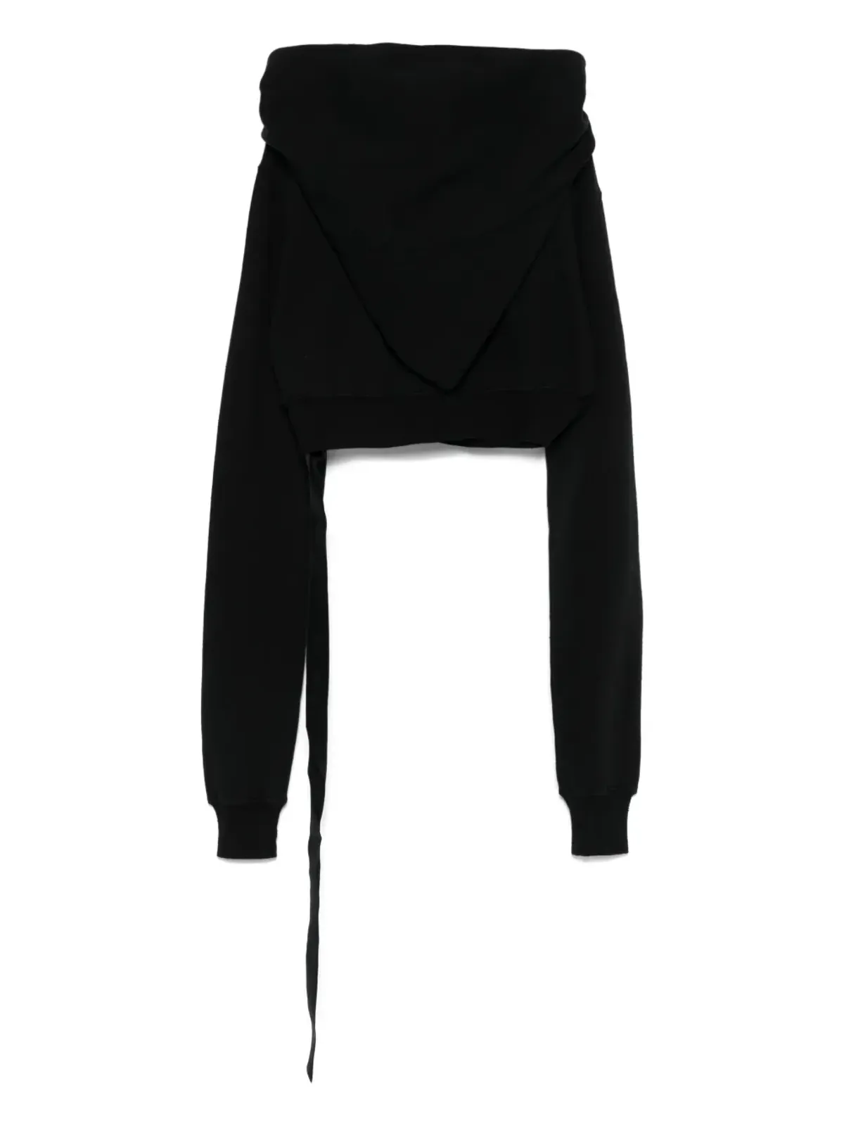 Rick Owens DRKSHDW ドレープ ZIPフロント アシンメトリーパーカー ブラック - 画像2