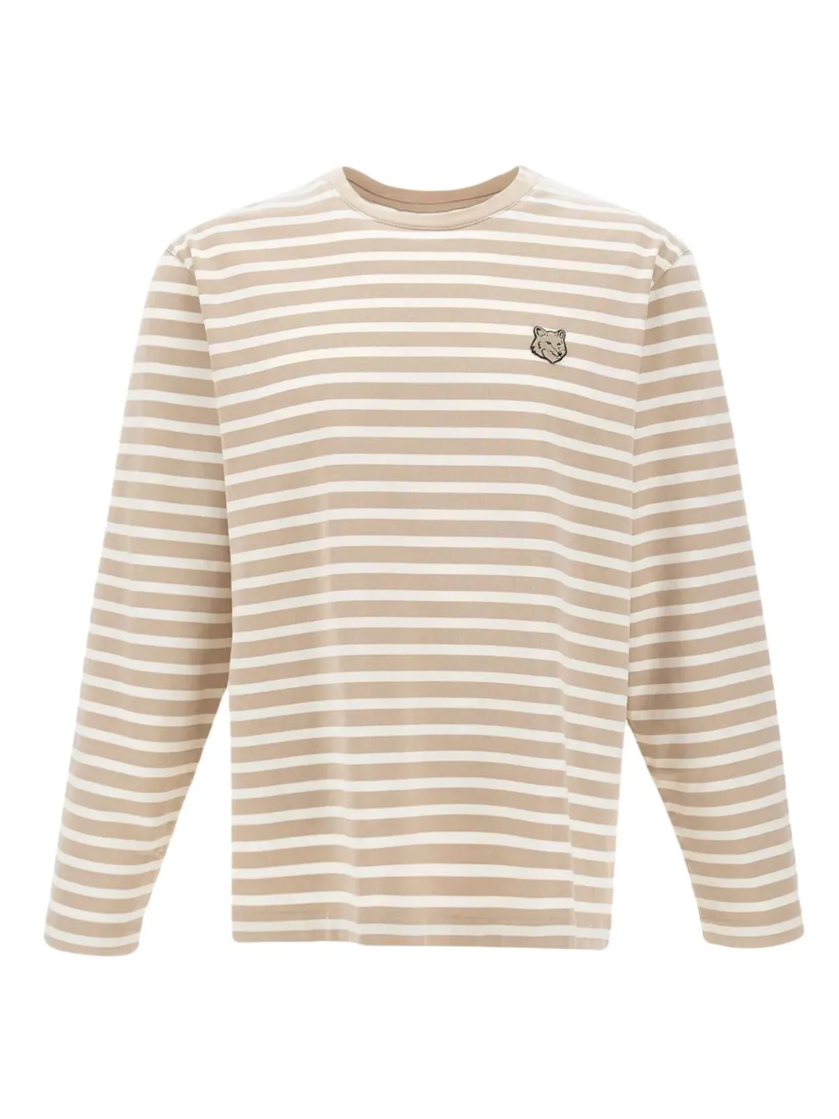 Maison Kitsuné キツネヘッド柄ストライプ長袖トップ - 画像1