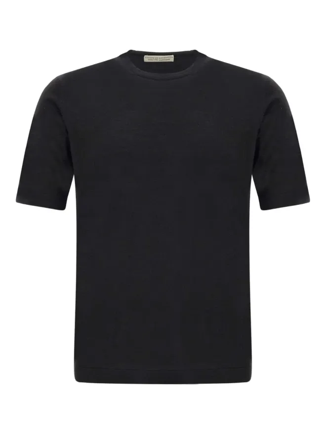 Filippo De Laurentiis Filippo De Laurentiis 短袖ウール混紡Tシャツ - ブラックの商品画像